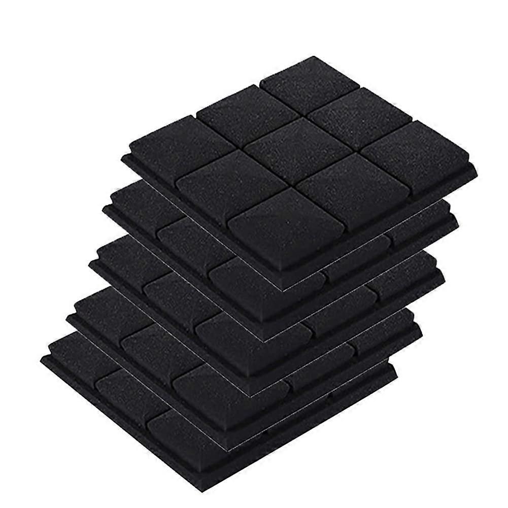 Acoustic foam panels, 5pack 30 x 30 x 5 cm Mushroom Studio Wedge Tiles, Soundproof foam panels, Black