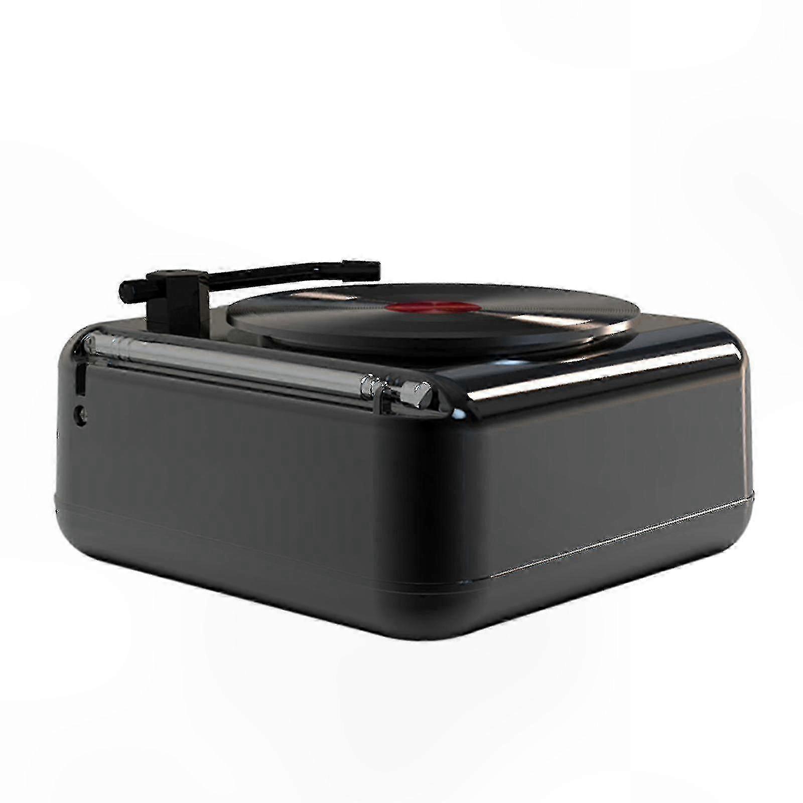 Portable Turntable with Built-in Speakers and Classic Vinyl Design