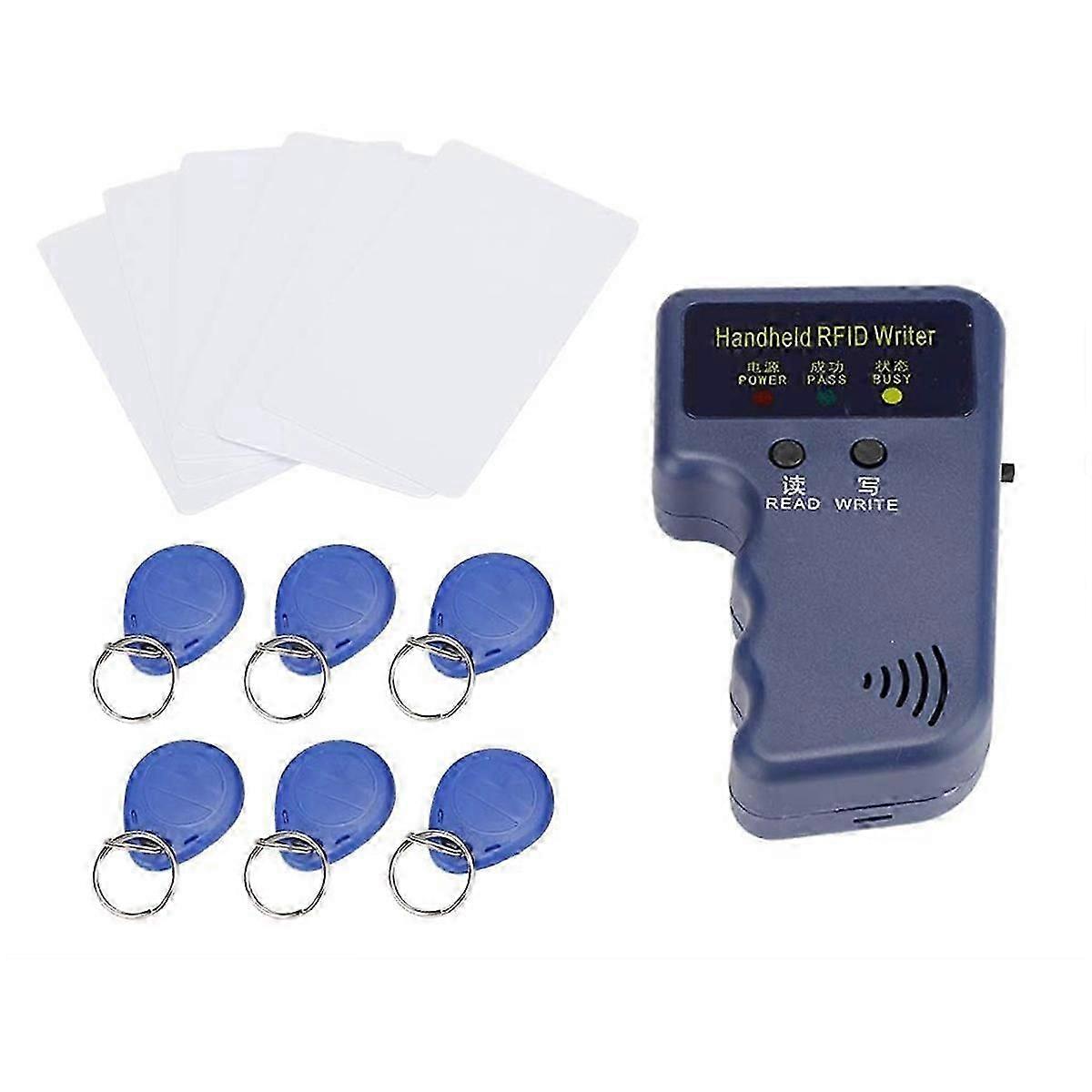 Handheld RFID Card Copier 125KHz ID (EM4100//AWID) Duplicator Reader Writer with 6 Writable Keychai