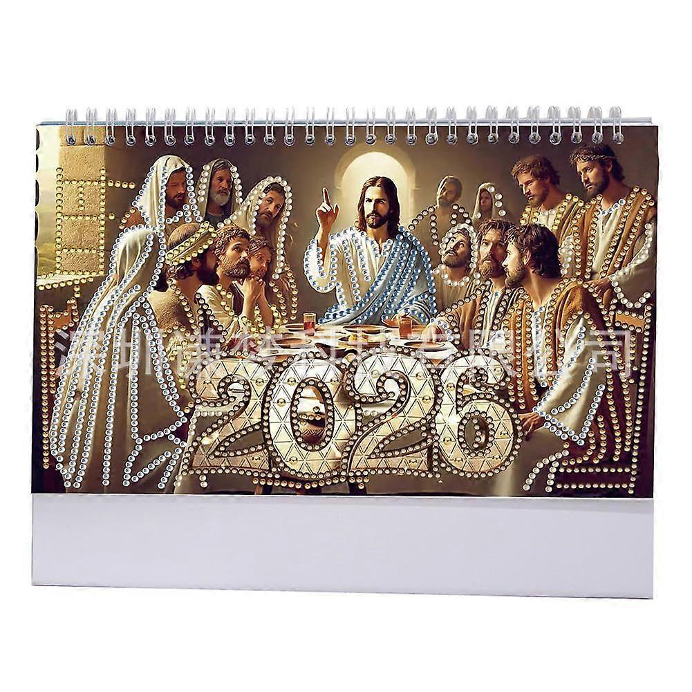 2026 DIY Diamond Art Desk Calendar Creative Design Thick Paper Calendar with To Do List Ornaments Diamond Art Painting Monthly Flip Tabletop Calendar
