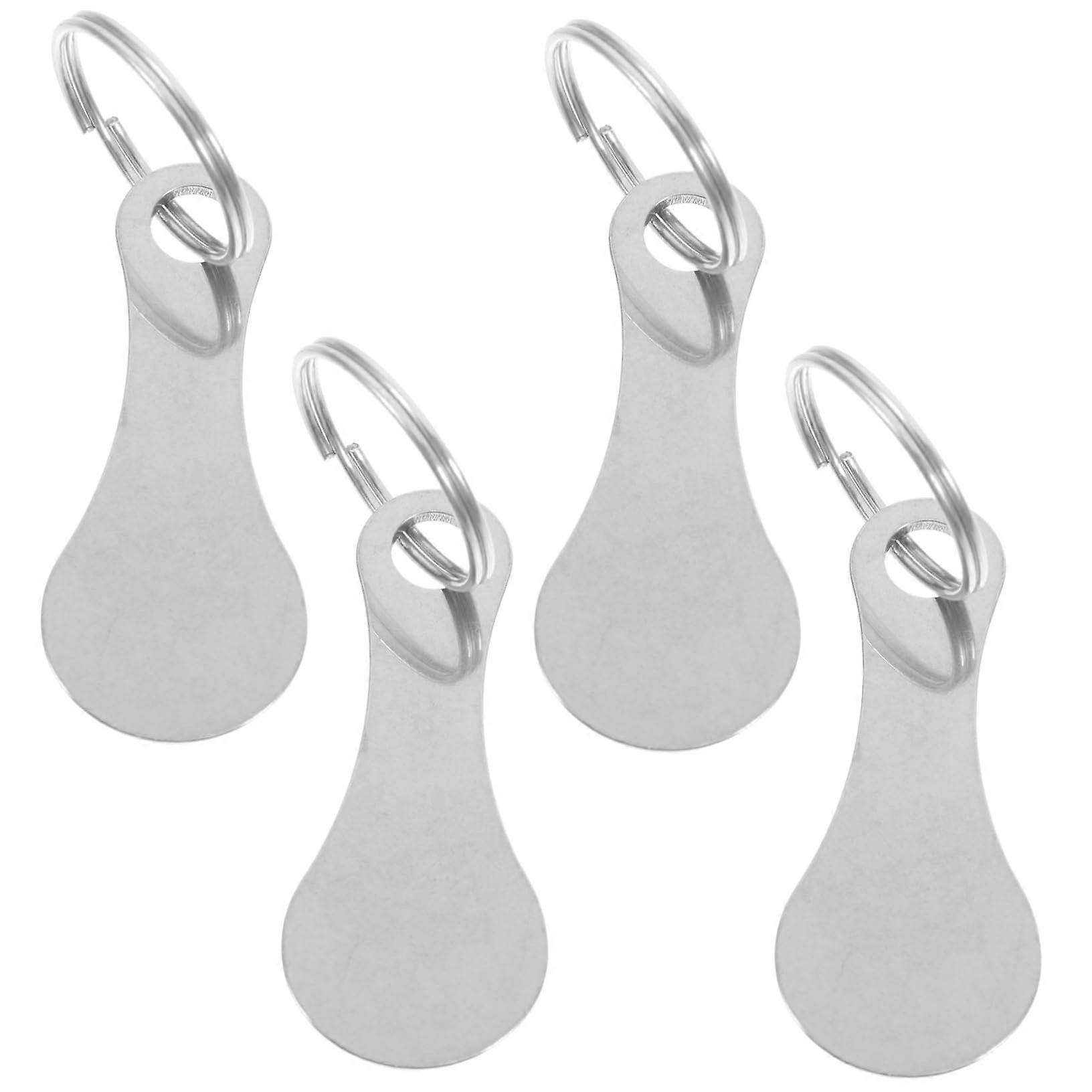 Shopping Cart Keychain 4-Piece Set Removable Chip Holder Practical Key Ring Stylish Everyday Use