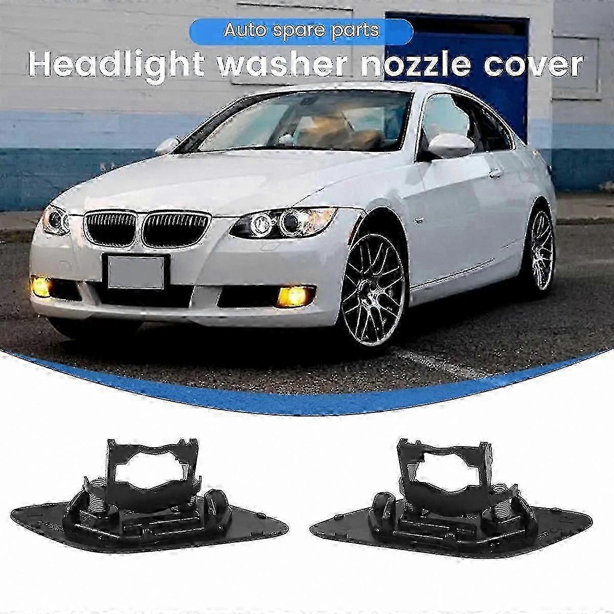 Pair Front Headlight Washer Nozzle Covers – For Volvo S60 2005-2009, Unpainted