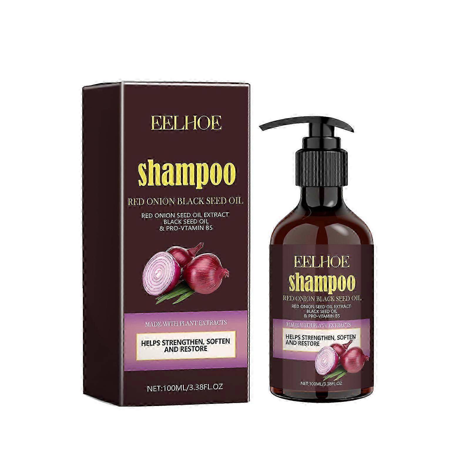 EELHOE red onion black seed oil shampoo, clean scalp, easy to remove dandruff, smooth hair, oil control shampoo