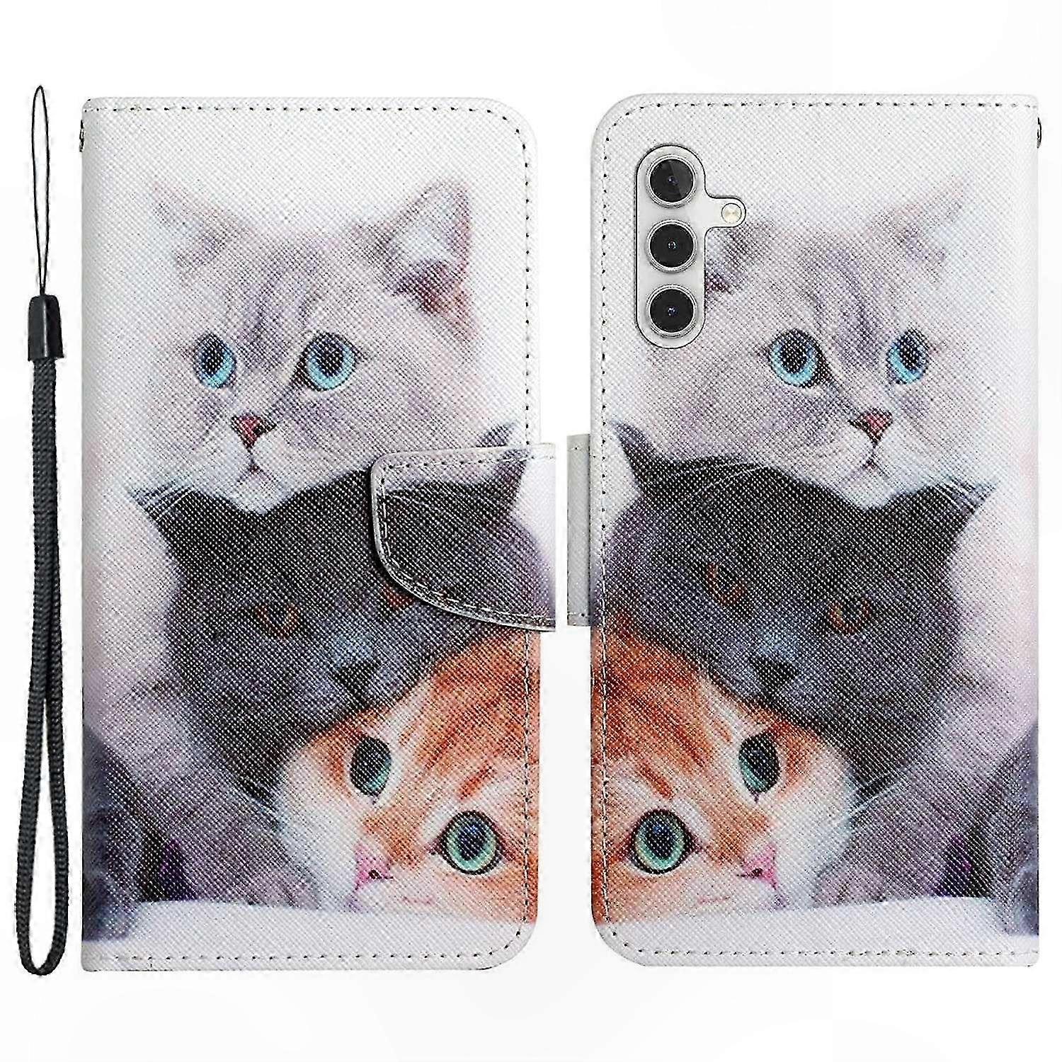 Leather Wallet Case with Pattern Design for A55 5G Phone Cover