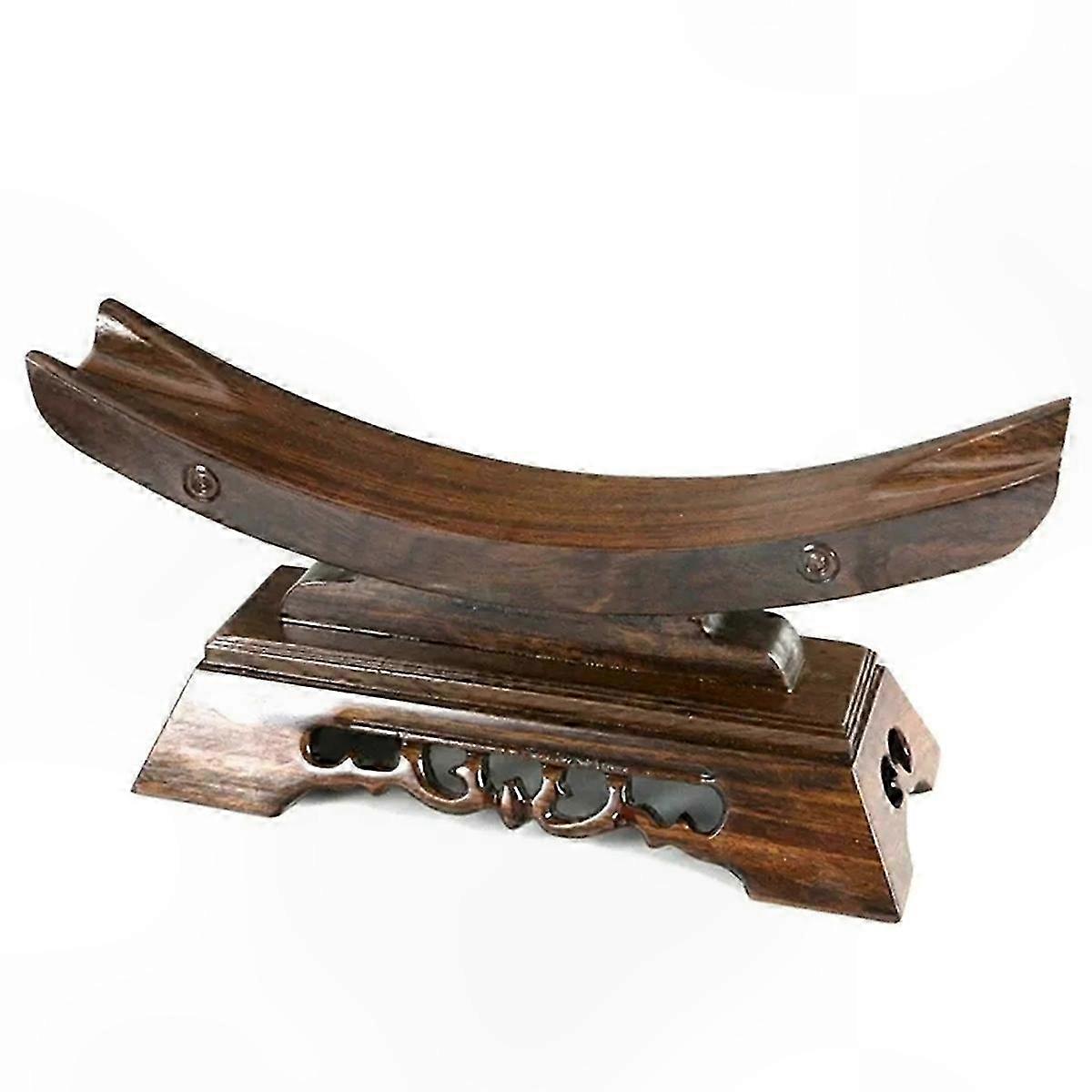 Handcrafted Wooden Samurai Display Stand for Home Decor 25x8.5x13cm