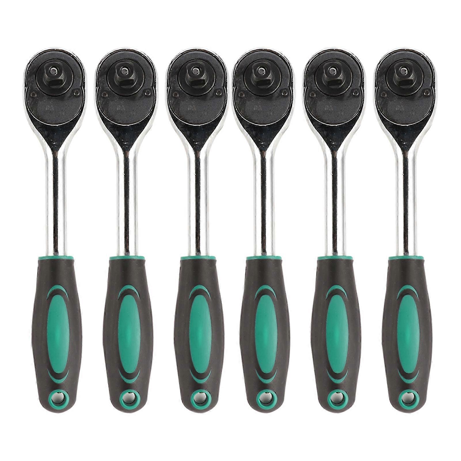 6Pcs Ratchet Wrench 1/2in DualWay Replacement Socket Wrench with Round Handle Repair Tool