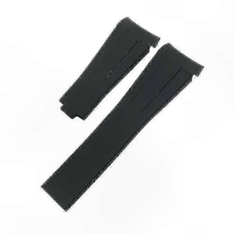 سوار ساعة سيليكون أسود مع لمسات من الذهب الوردي ، حزام مطاطي 19 مم 20 مم 21 مم 22 مم للغواصين والساعات الرياضية