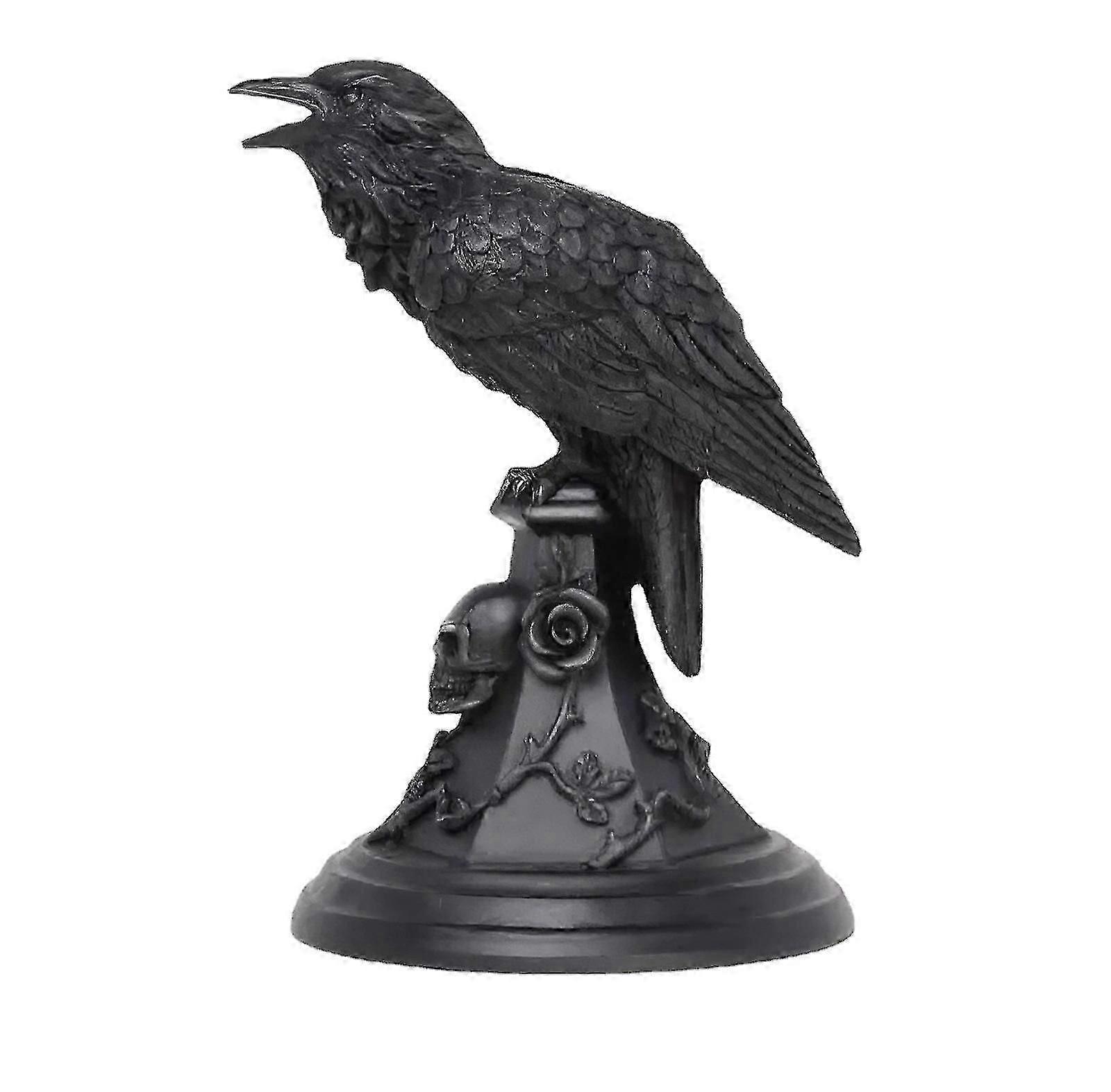 Raven κηροπήγιο, απόκρυφο σκοτεινό γοτθικό κηροπήγιο Halloween Home Decor αξεσουάρ, μαύρο διακοσμητικό κηροπήγιο ρητίνης, υπαίθριο άγαλμα &; γλυπτική