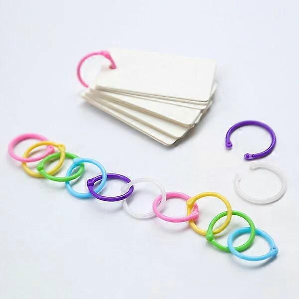 Plastic loose-leaf rings, 30 pieces, multi-size suitable for binding