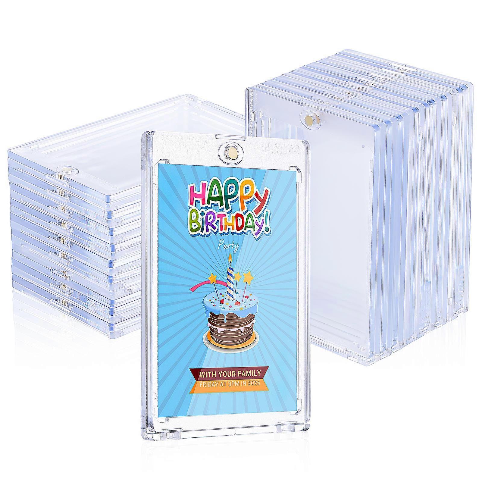 Clear Magnetic Card Holders for Trading Cards Storage Protection 18Pcs