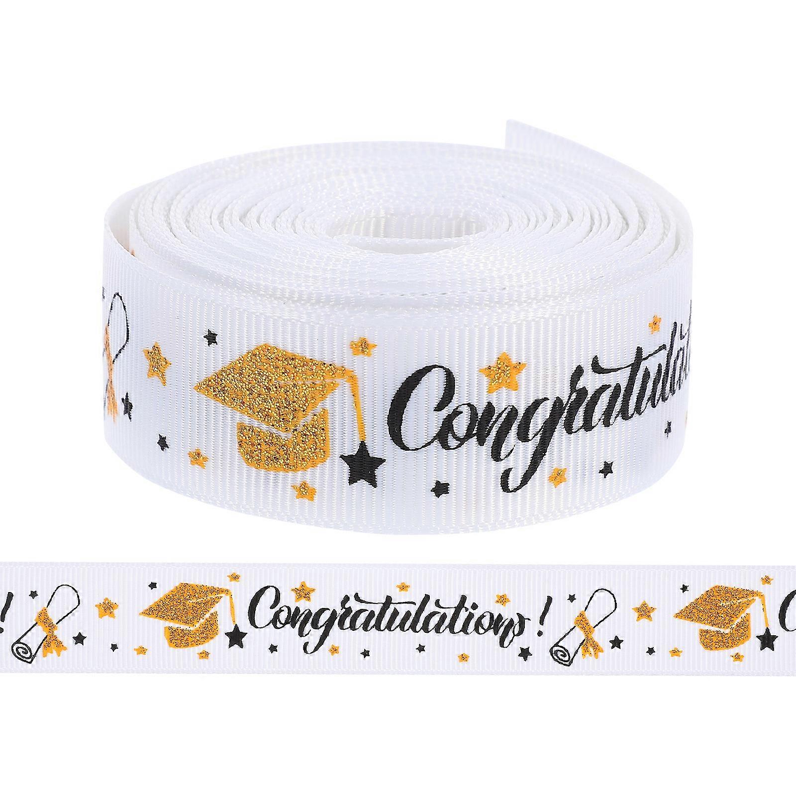 1 Roll Decorative Satin Ribbon for Graduation, DIY Crafts, Gift Wrapping – Wide & Long Ribbon for Weddings, Spring Summer Events, Bouquets, and Party