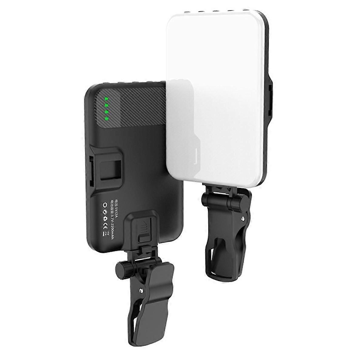 Phone Light, Selfie Light, 2200Mah Rechargeable Clip Video Light,Adjusted 3 Light Modes,for Phone,C