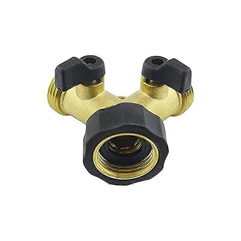 Brass Garden Hose Connector with 2 On/Off Valves