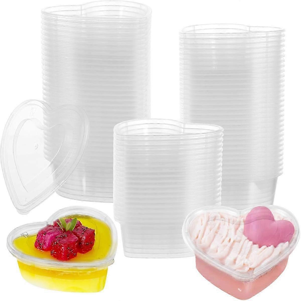 Valentine's Day Heart-Shaped Storage Containers - 50 Pcs with 5 Oz Slime Storage for DIY Craft Lovers