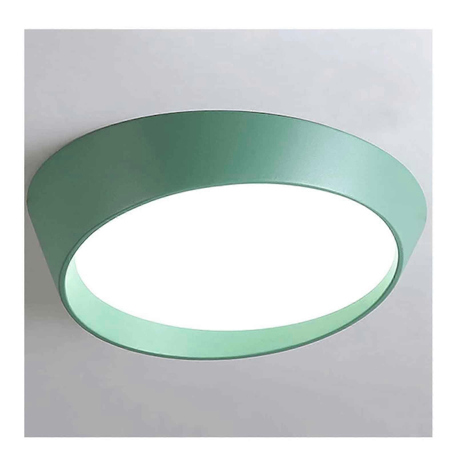 Ceiling Light Geometric LED Flush Mount, Scandinavian Style, Dimmable, Green 15.7in, Tricolor Lighting, Easy Install