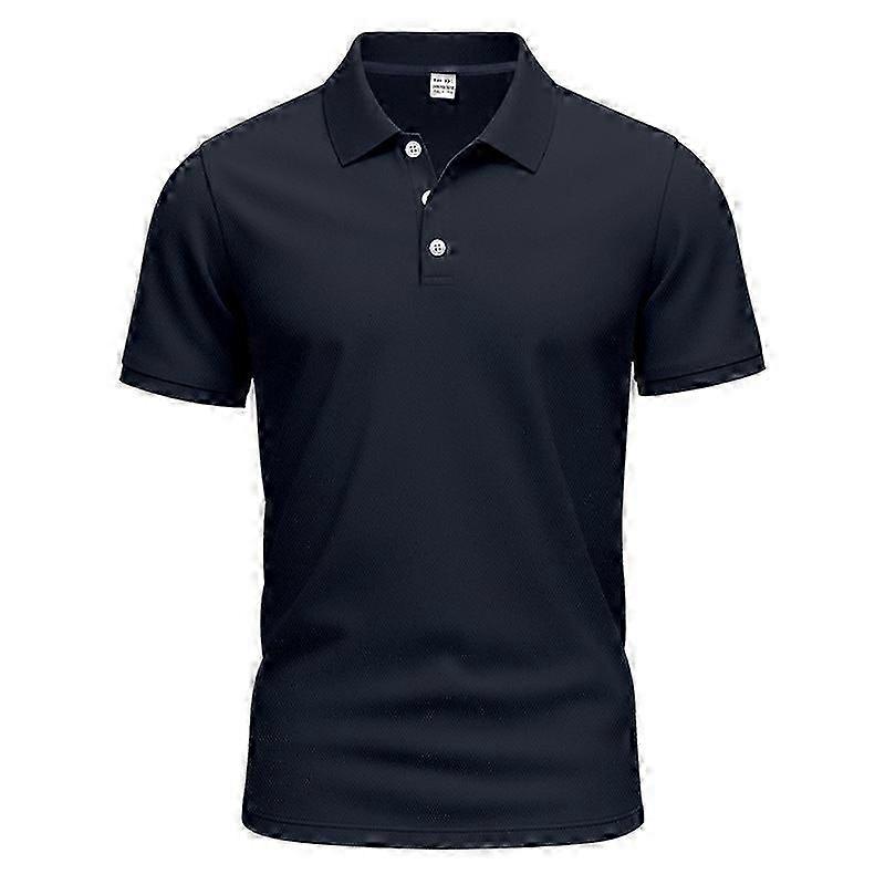 2025 New Cross-border Men's Simple Quick-drying Polo Polo Shirt Golf Gentleman Loose Breathable Lapel Short Sleeve
