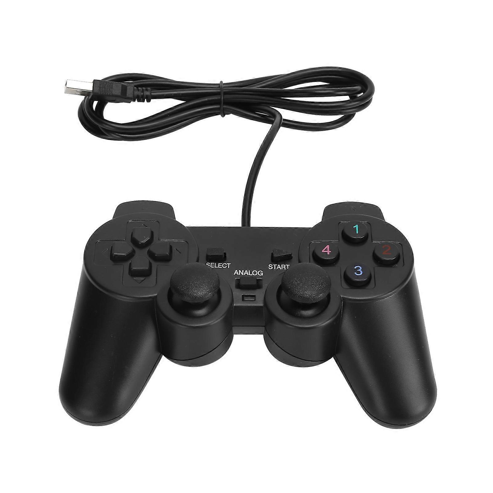 Retro Wired USB Game Controller for PC/Laptop - 5ft Cable, Plug & Play, Black