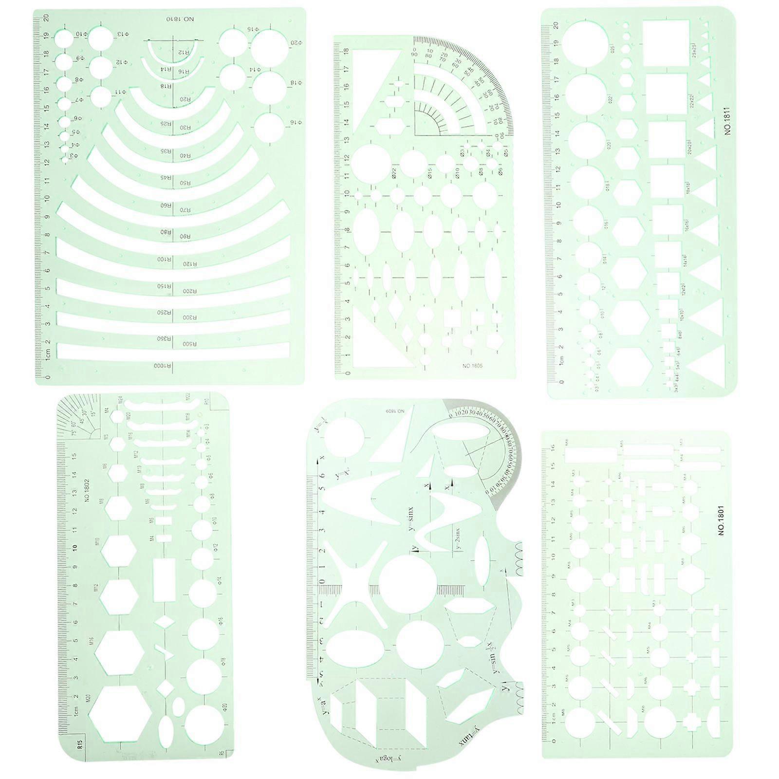 1 Set Geometric Stencil Drafting Tool Geometric Architecture Drawing Template