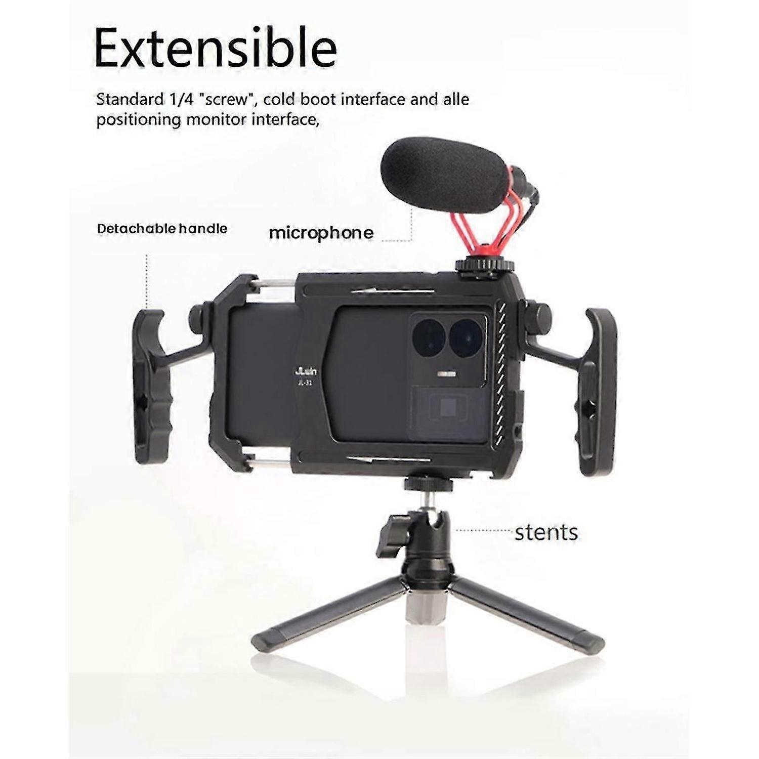 Cell Phone Rabbit Hutch Camera Mount Dual Grip Horizontal and Vertical Protective Accessory