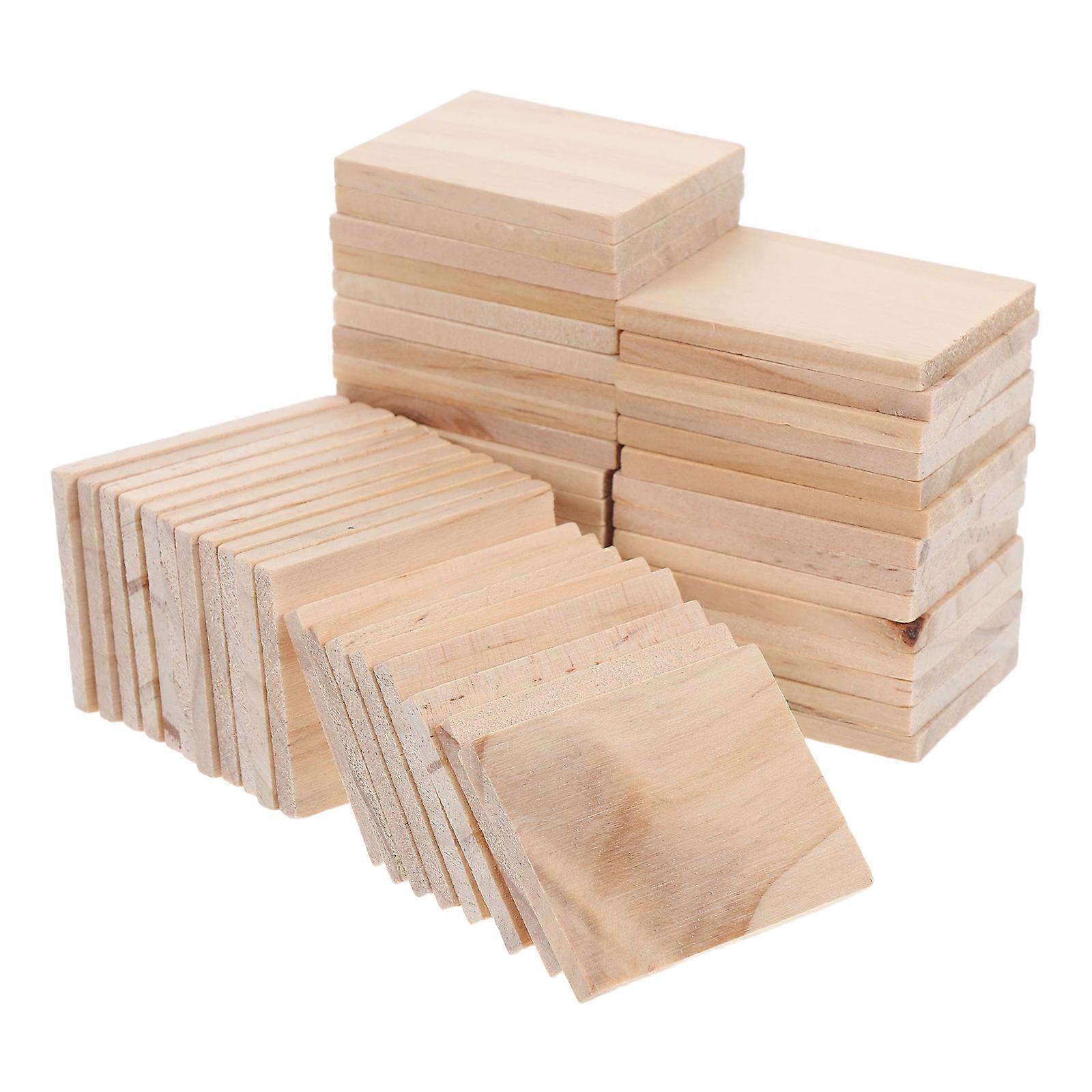 Wood Blocks for Crafting Rectangle Wood Pieces for DIY Projects 200Pcs