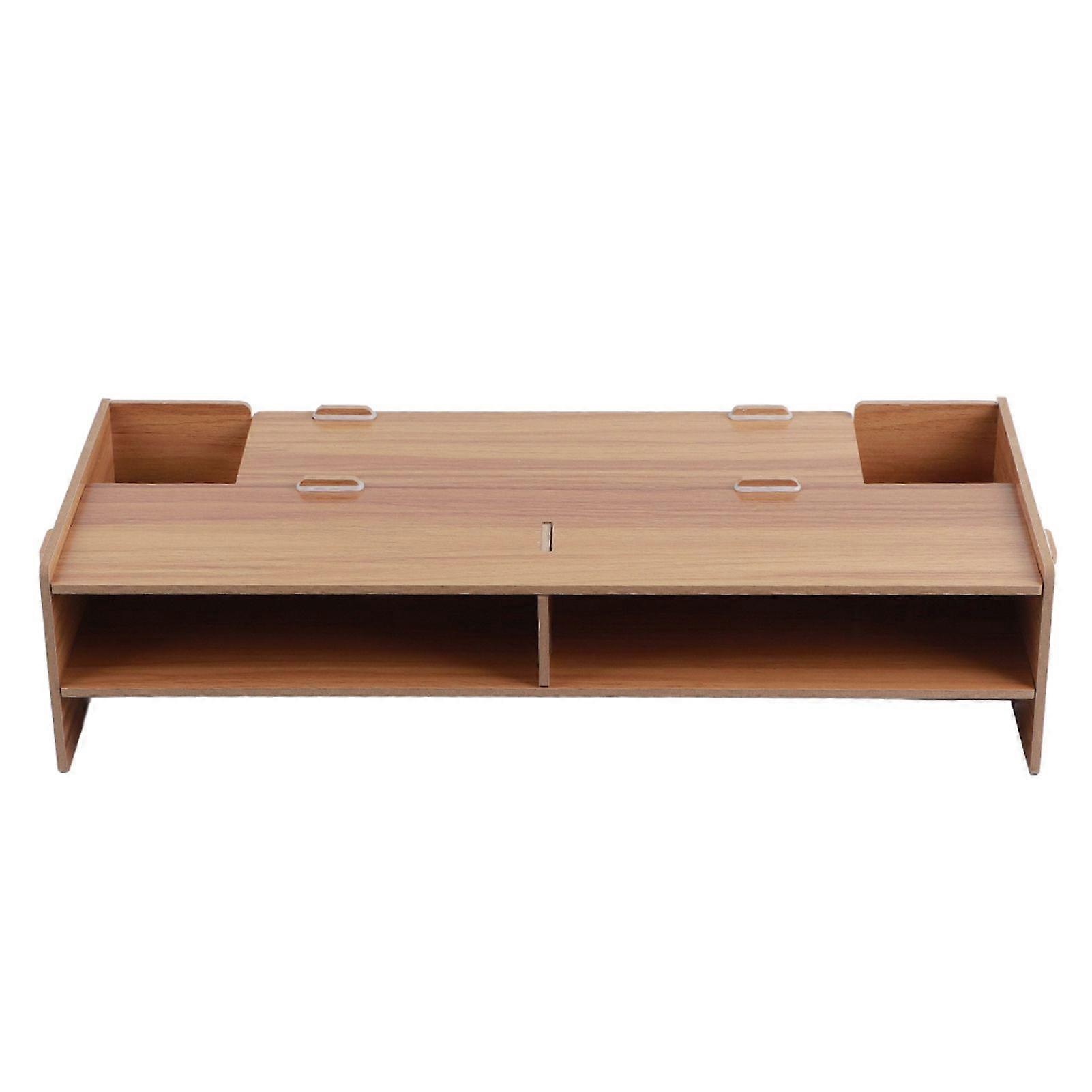 Heighten Shelf Rack Shelf Stand Holder for Display Screen Keyboard Base Bracket Cherry Wood