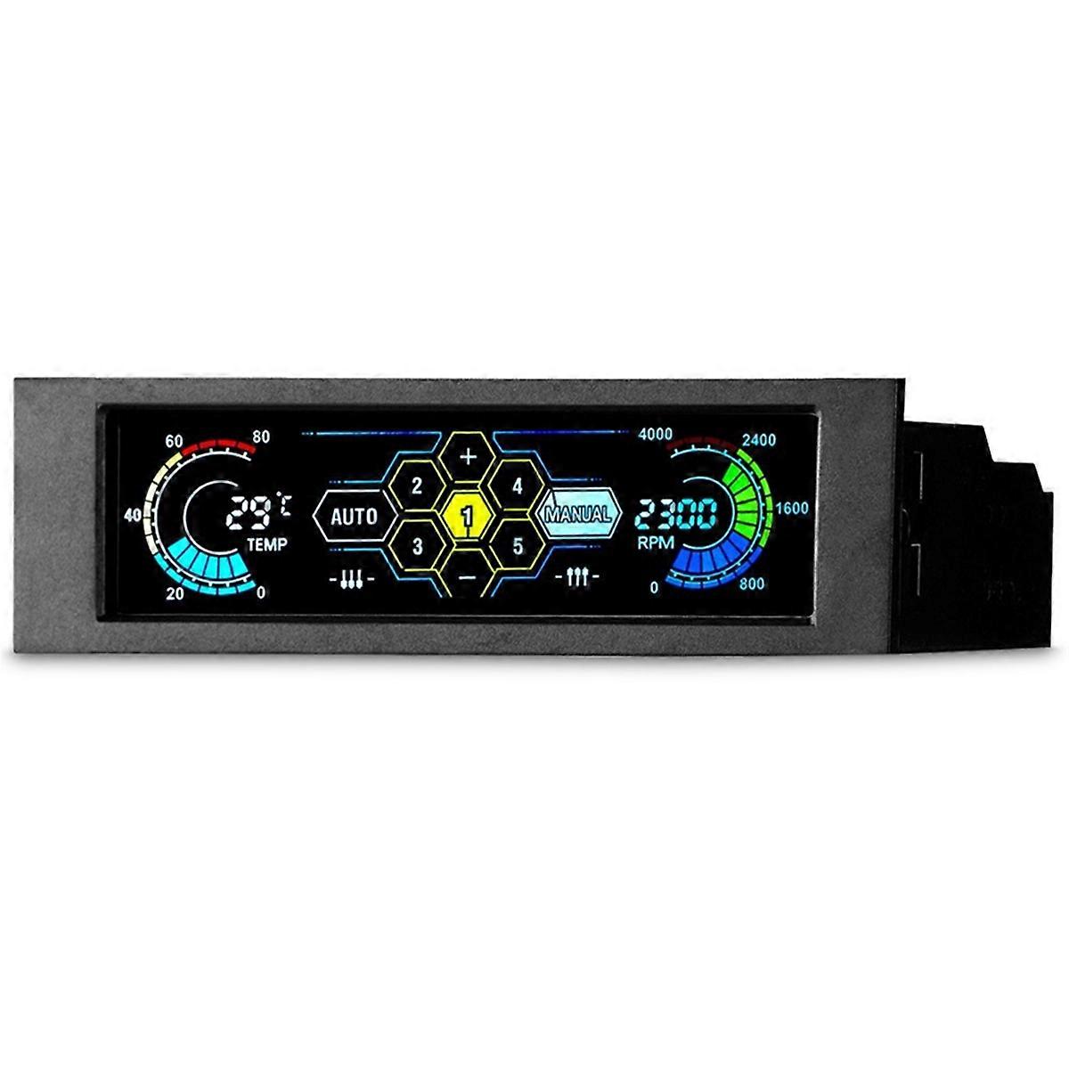 5.25in Touchscreen LCD 5 Way Fan Speed Controller Computer Cooling