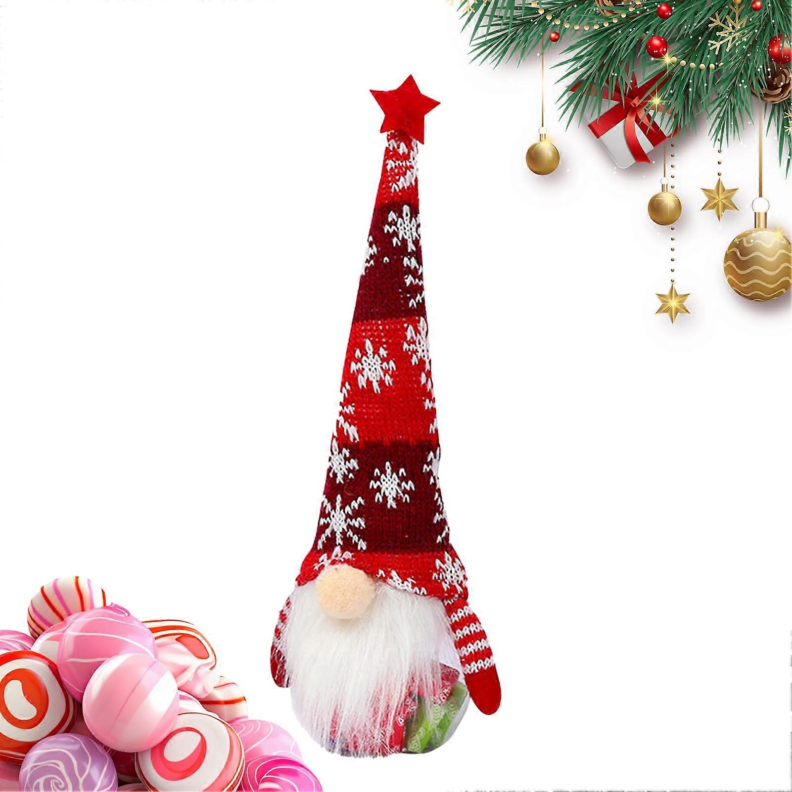 Christmas Cookie Boxes Gnomes Table Figurines Red Reusable Snack Jars For Holiday Treats And Chocolates