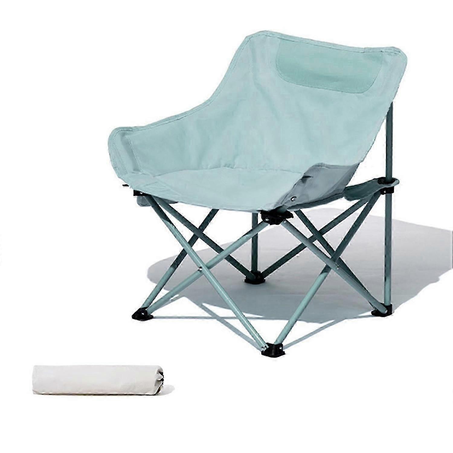 Extra-wide and extra-lightweight folding camping moon chair (North Carolina Blue)