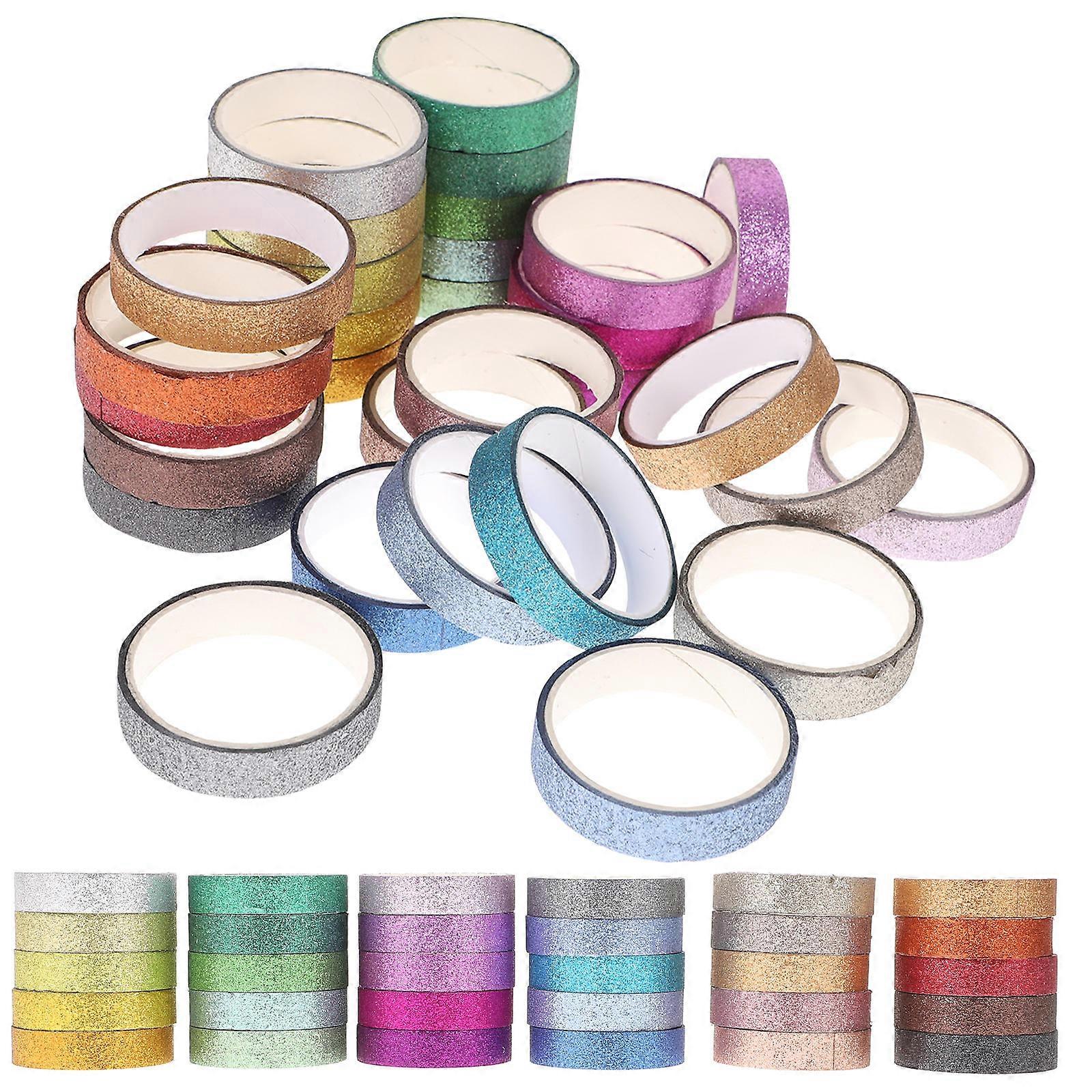 Gold Glitter Washi Tape for DIY Crafts with 90Pcs Scrapbooking Rolls