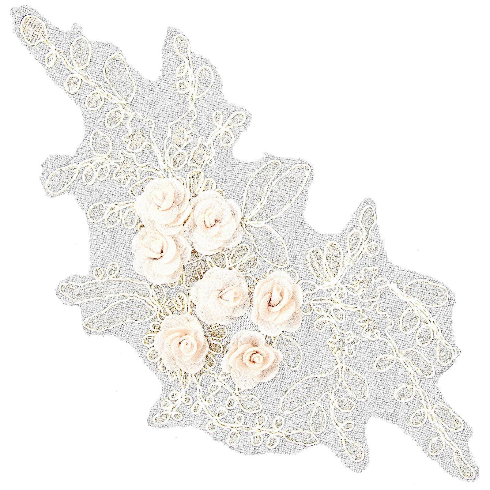 DIY Lace Applique Embroidered Patch for Clothes Decoration 2Pcs Polyester