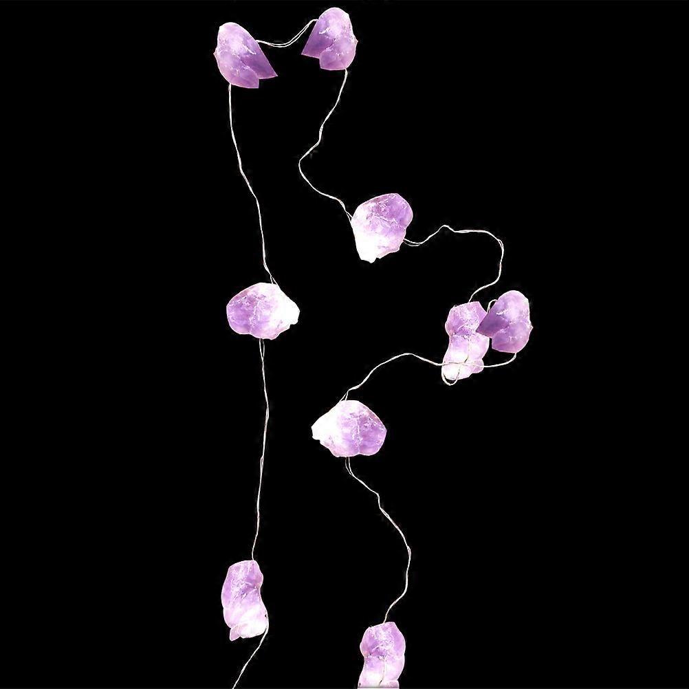 Light String Chic Night Light for Study Indoor Christmas Violet Natural Stone Scene Layout 1Pcs