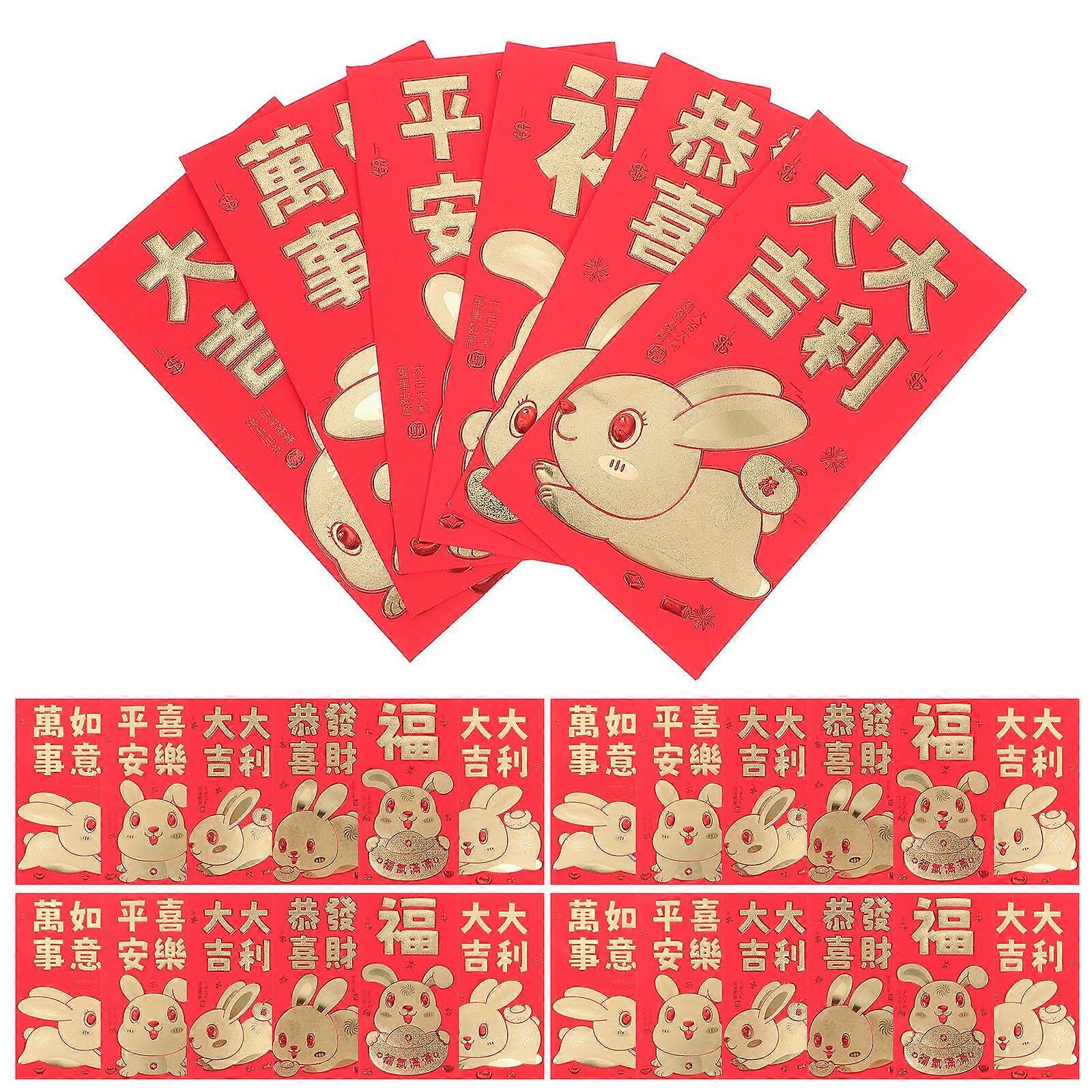 Chinese New Year Money Envelopes Red Packets Chinese New Year Lucky Money Storage Paper Red 30Pcs