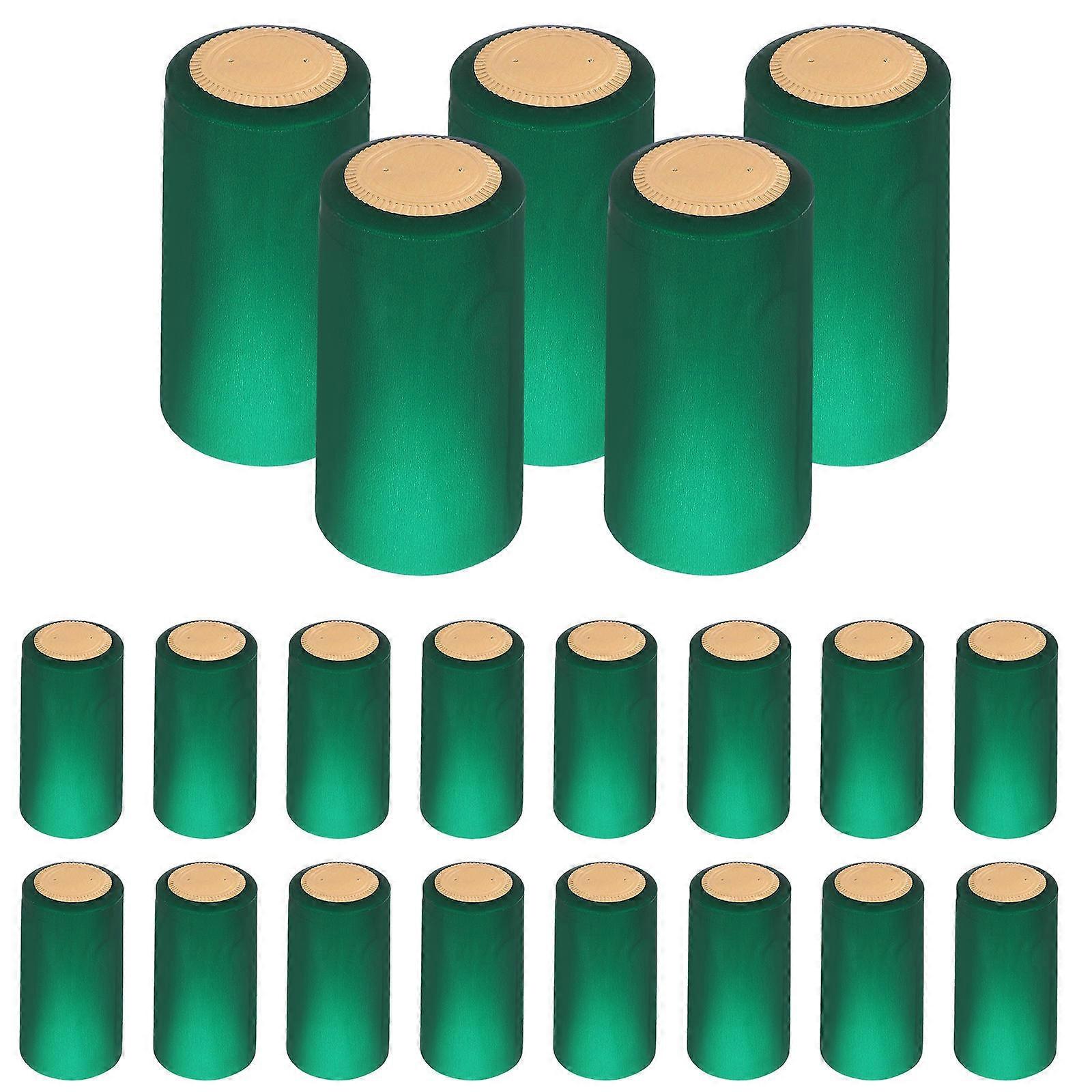 Heat Shrink Capsules Disposable Shrink Cap for Wrapping Use 60Pcs Green