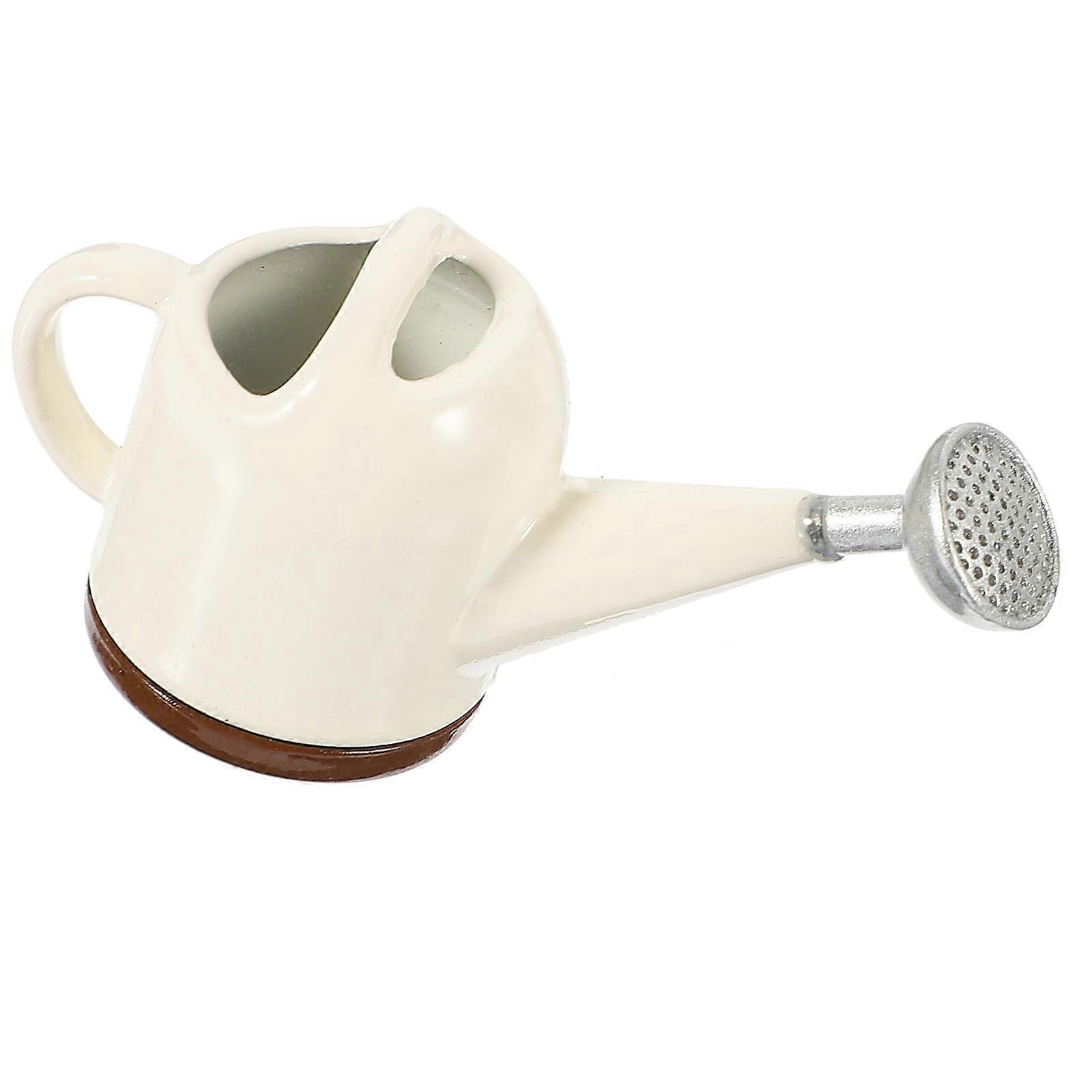 Mini Watering Kettle for Decor Dollhouse Flower Watering Pot White Alloy