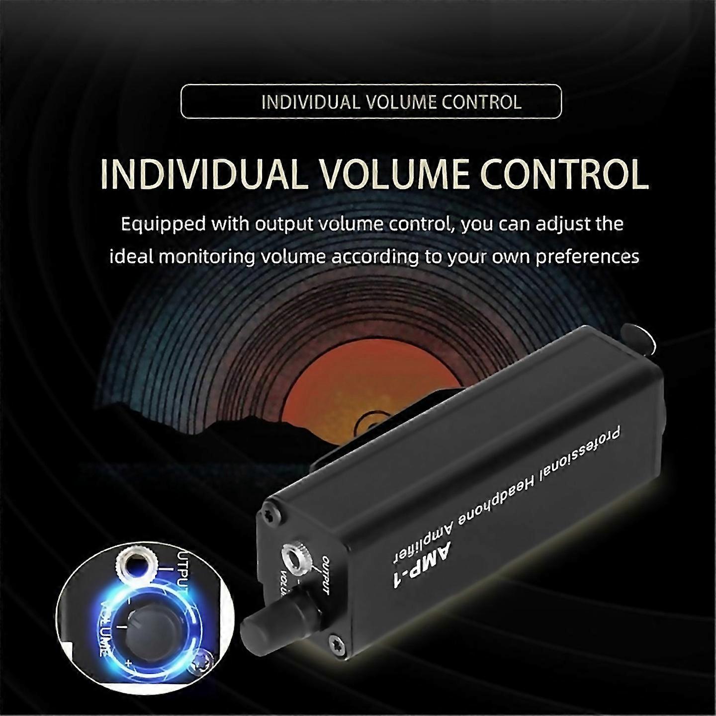 For Universal Xlr To 35mm Headphone Amplifier With Output Volume Control