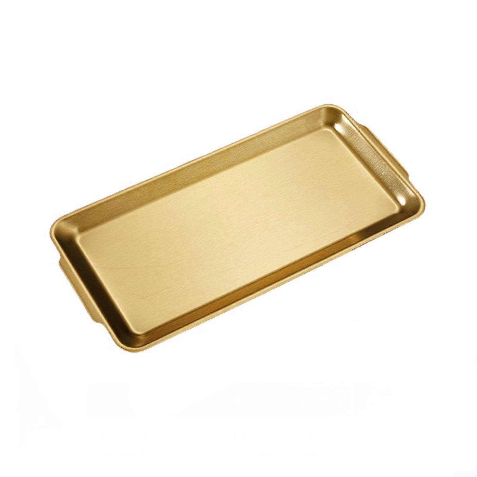 Multi purpose Food Storage Tray Stainless Steel Gold32x16 Model Easy To Clean For Various Occasions