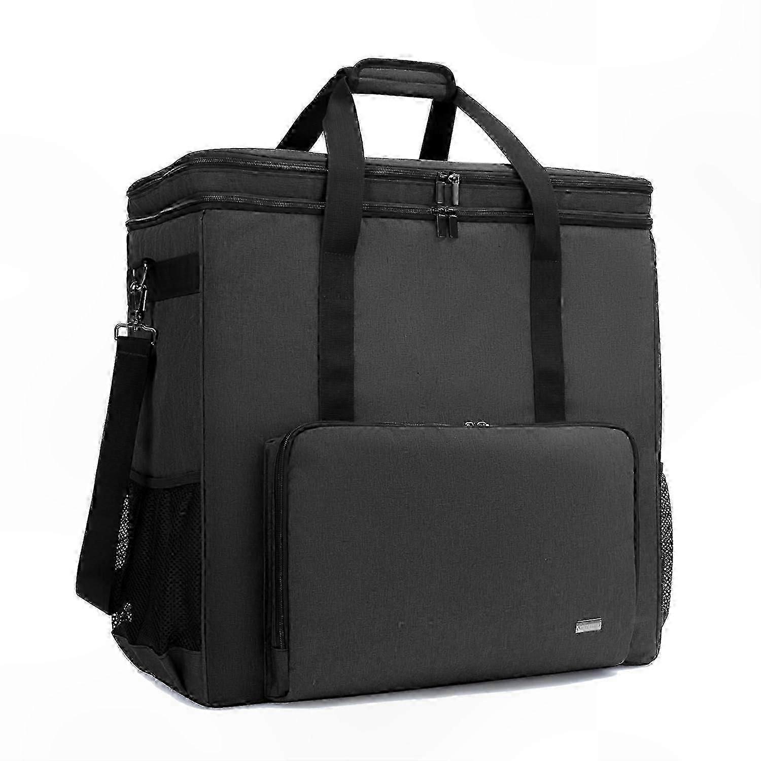 Portable Double-Layer Case for Desktop PC, Keyboard, Mouse, and Headphone Storage