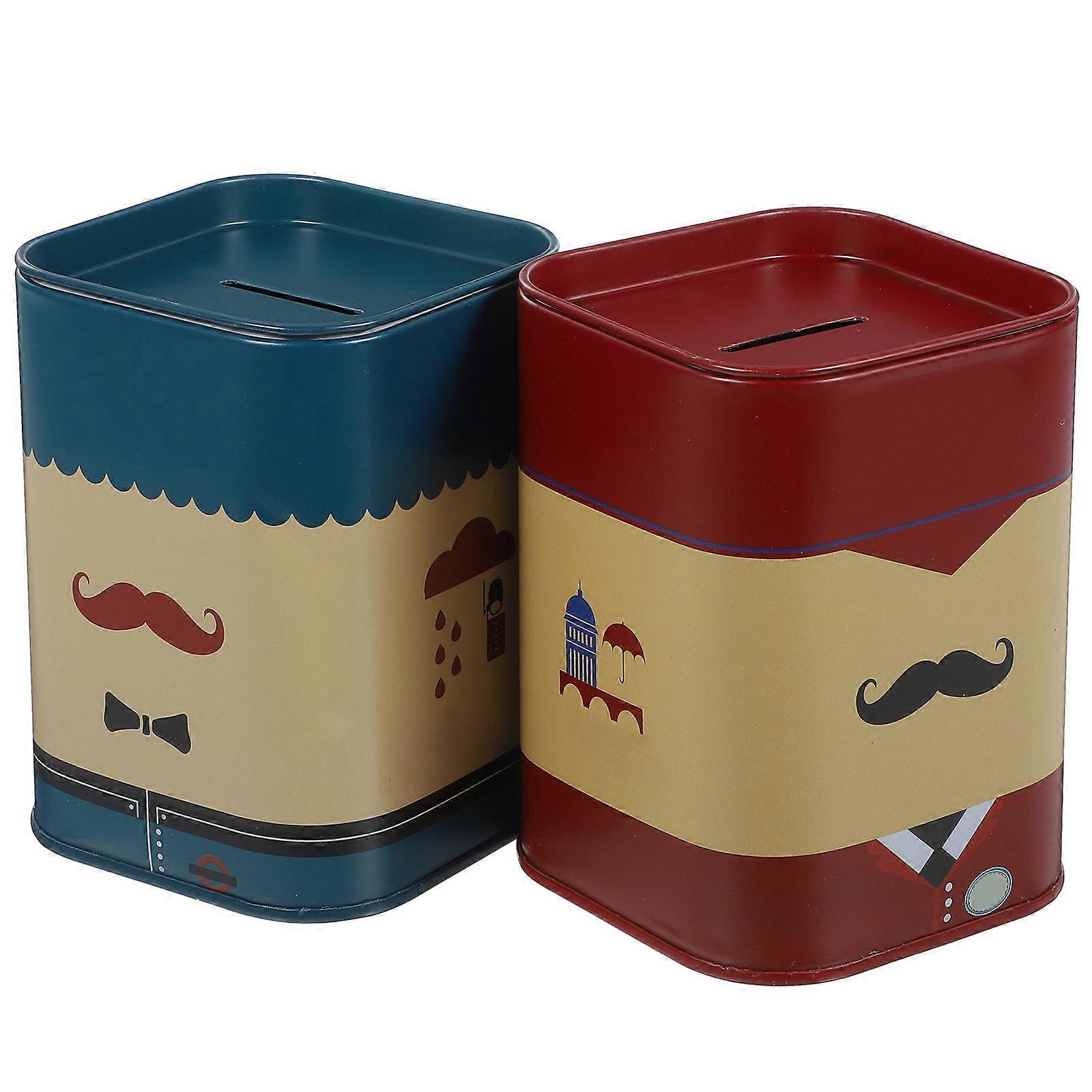 Recycling Box Steel Storage for Storage Use 2Pcs Red