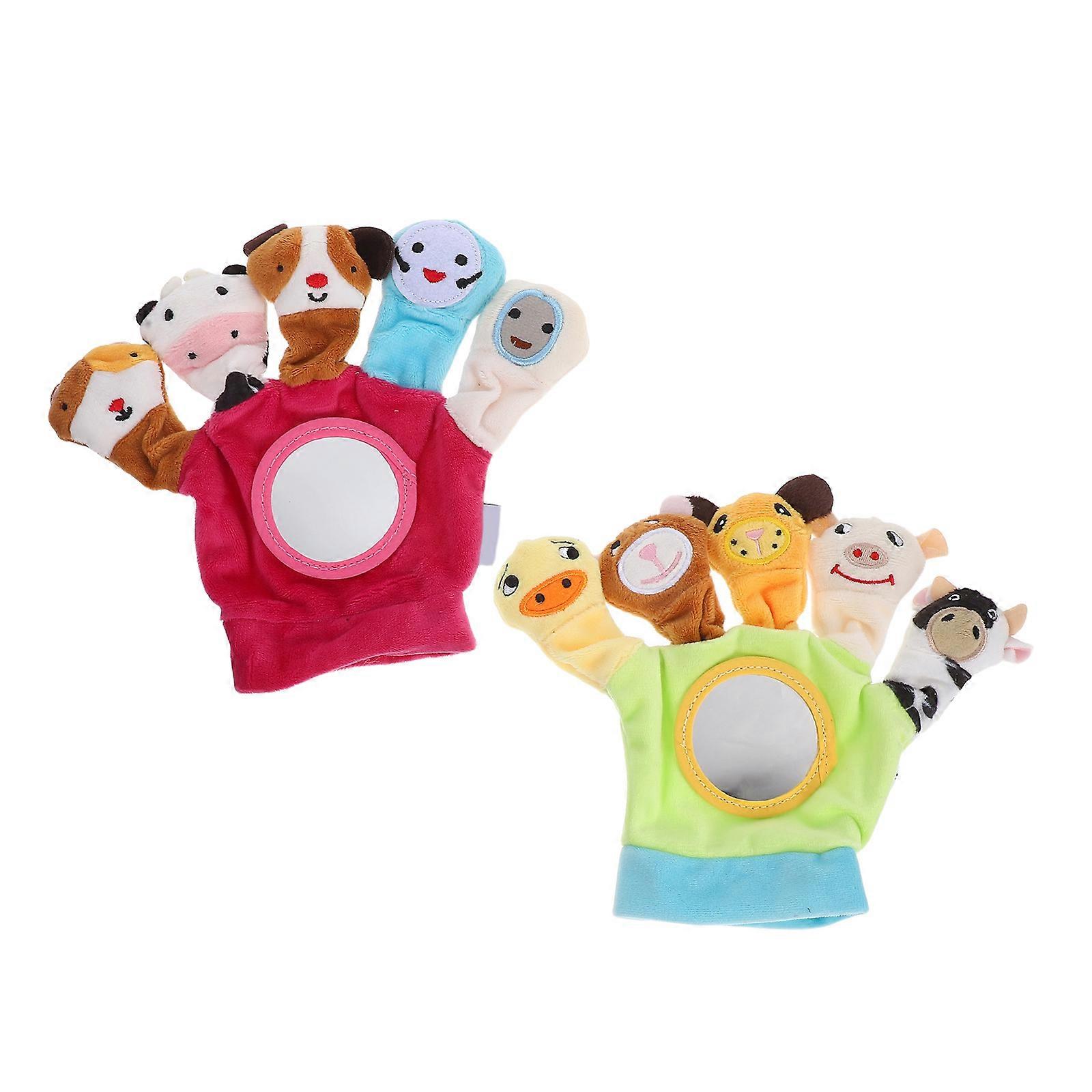 Toddler Toy Gloves 2Pcs Baby Flannelette Gloves Animal Shape Perfect for Playtime and Imagination Development in Assorted Color