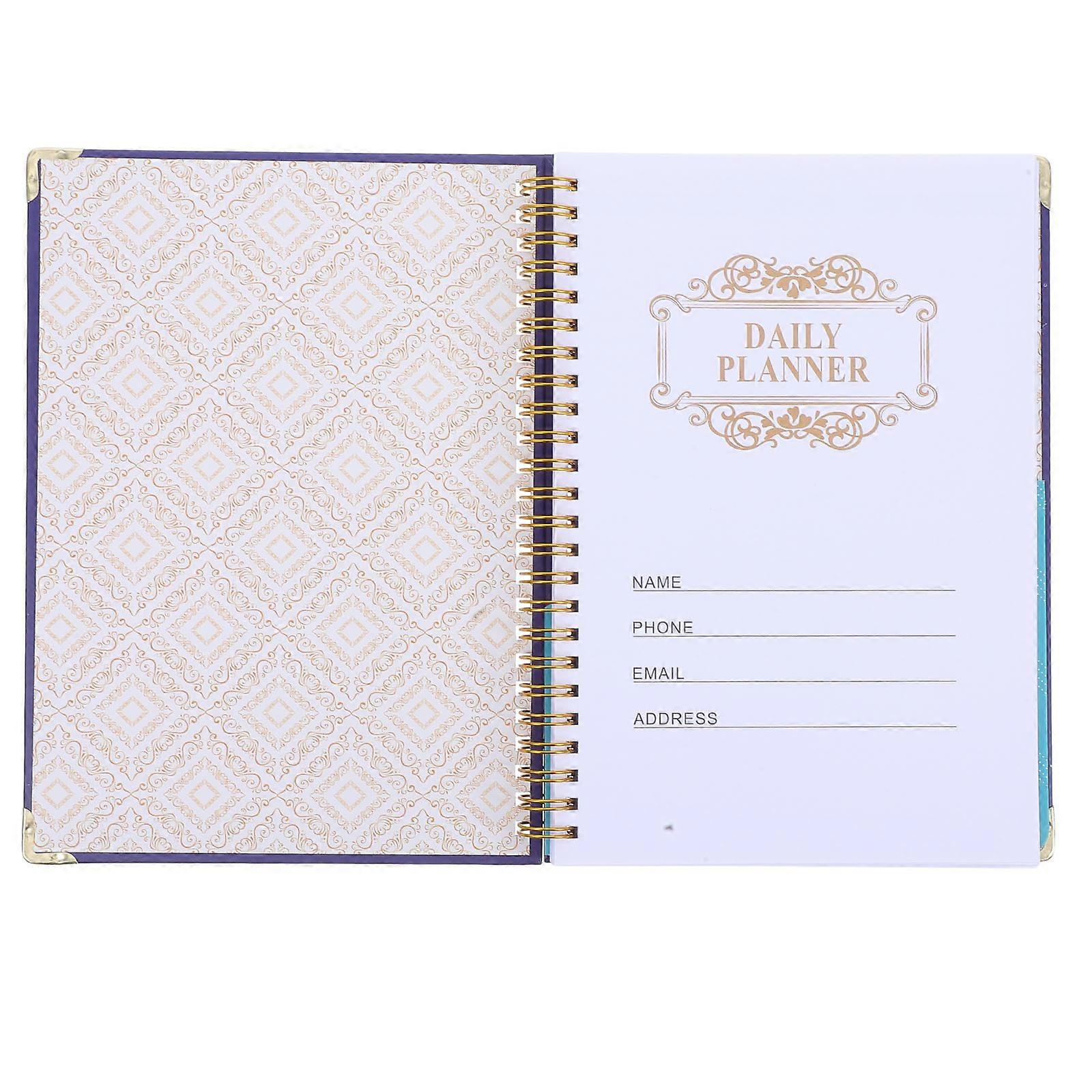 A5 Small Lined Notebook for Office Use 4Pcs Undated Daily Planners Dark Blue