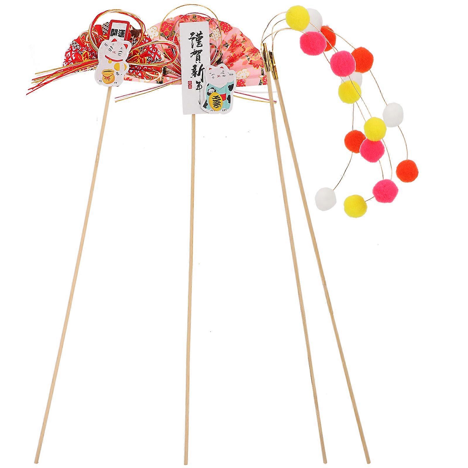Japanese Style Cake Picks for Decoration 12Pcs with Assorted Color