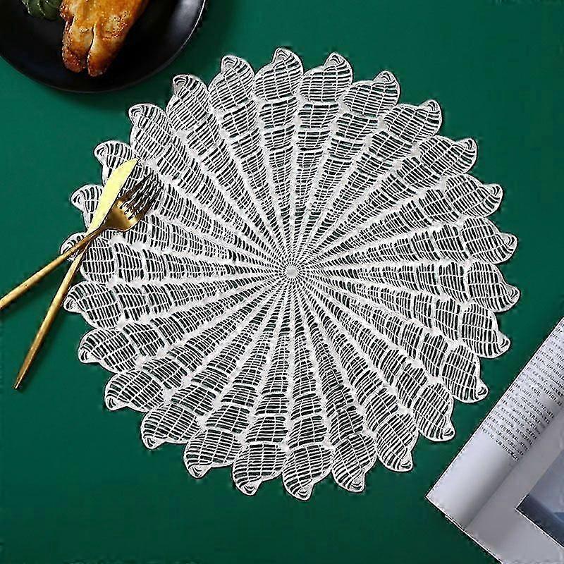 2-Piece Conch Design Placemats with Hollow Patterns, Oil-Resistant Plastic for Decorative UK Dining Tables