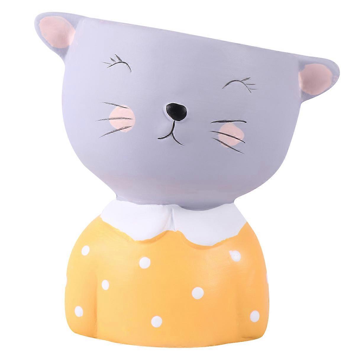 Succulent Container Ceramic Pot for Planting Use 2Pcs Lovely Cartoon Pattern