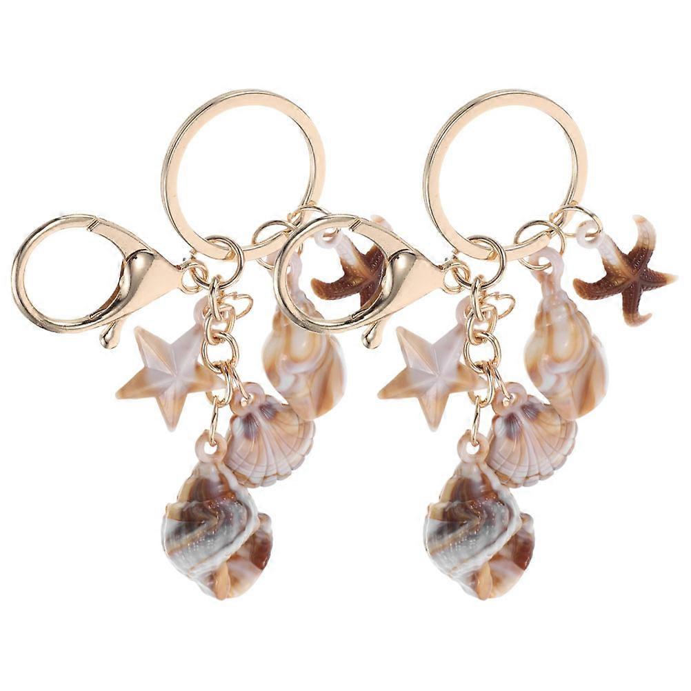 Acrylic Seashell Keychain Nautical Charm for Decoration 10Pcs Pack