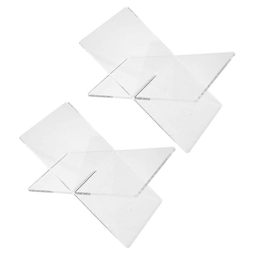 X Shape Acrylic Reading Rack Ideal For Students Reading Files Prevent Scratches 4Pcs