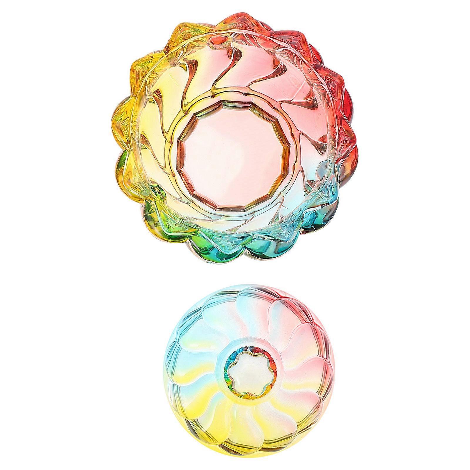 Decorative Candy Holder Glass Storage Jar for Storage Use 2Pcs Colorful Candy Jar