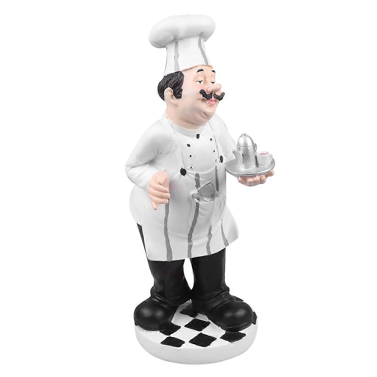 Resin Chef Ornament Mini Cook Statue for Decoration 3Pcs European Style Figurines