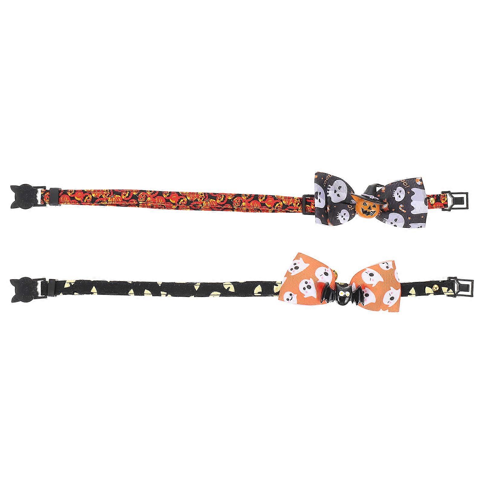 Pet Collars with Bowtie Halloween Cat Collars Adjustable Kitten 10Pcs