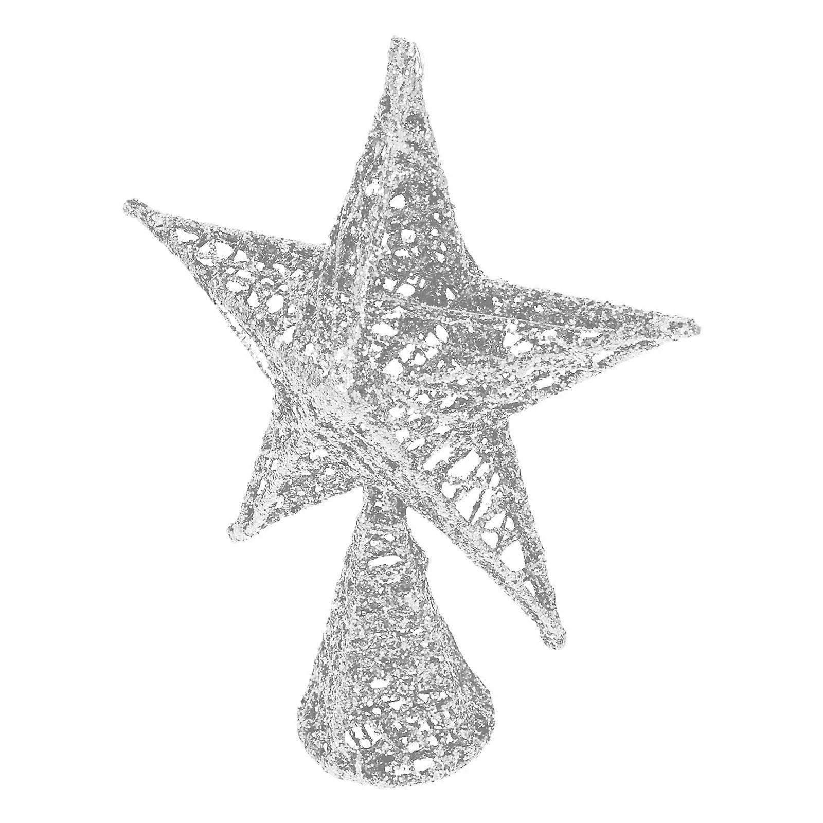 Iron Art Ornament Xmas Tree Five-Pointed Star for 2Pcs Christmas Decor