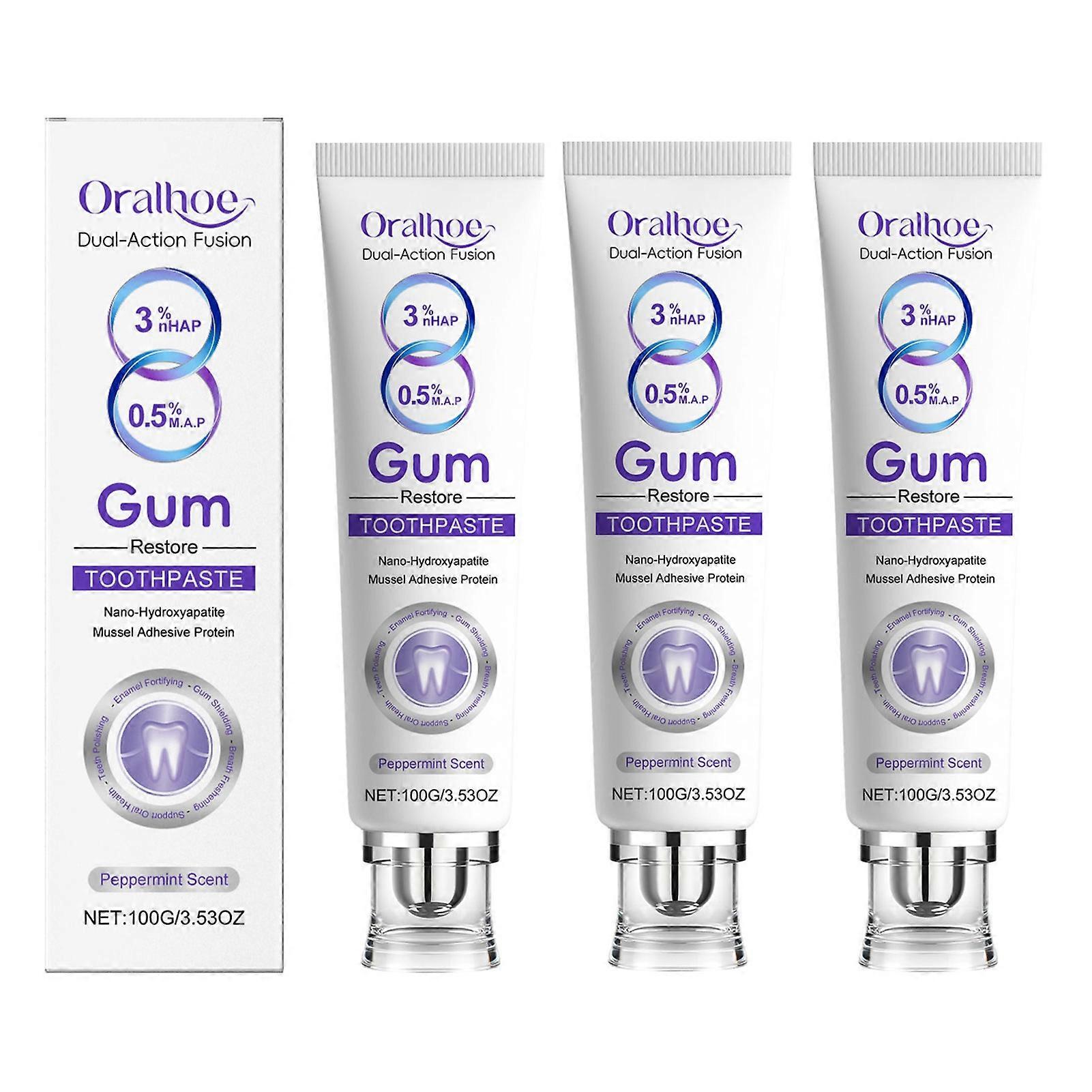 Pro-Health Advanced Gum Restore Toothpaste 100g, 3% Nano Hydroxyapatite Flouride Toothpaste for Enamel & Gum Care, Anticavity & Antibacterial